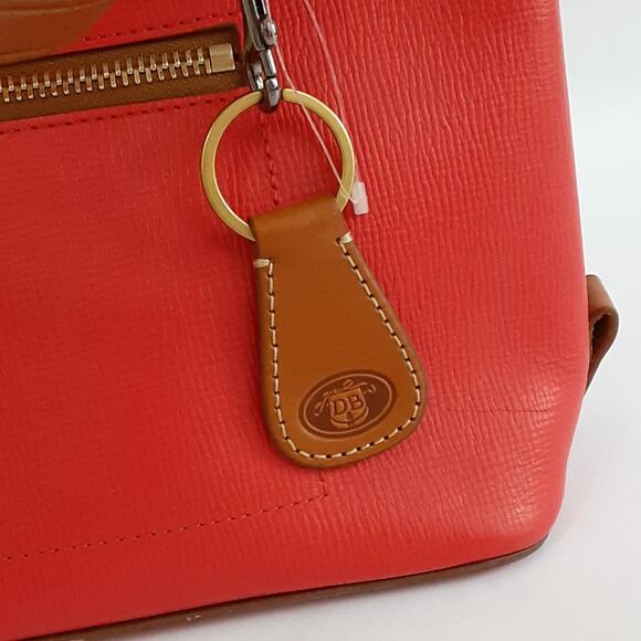 Dooney & Bourke Morgan Satchel Red Handbag Saffiano Leather Shoulder Bag Cognac - Picture 13 of 15